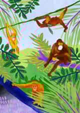 Arty Just Because Card - Orangutan - Jungle created by rosy
