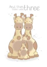 Cute New Baby Card - Giraffes - And Then There Were Three created by Bumbleberry Park