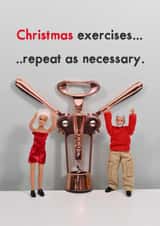 Funny Christmas Card - Christmas Exercises - Bottle Opener created by Bold & Bright Cards