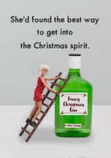Funny Christmas Card - Gin Pun - Get Into The Christmas Spirit created by Bold & Bright Cards