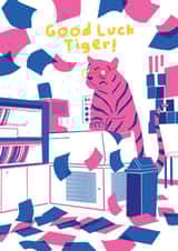 Cute Good Luck Card - Good Luck Tiger! created by Harry Brian Studio