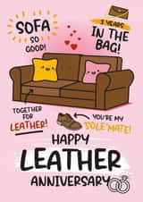 Cute Anniversary Card - 3rd Anniversary - For Leather Anniversary created by Twisted Haggis