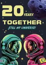 Retro 20th Anniversary Card - Universe - Astronauts created by Rocket68