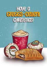 Funny Christmas Card - Festive Bake - Greggs-cellent Christmas created by I Draw Stuff