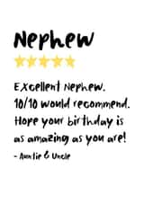 Heartfelt Birthday Card - For Nephew - From Auntie And Uncle created by The Stamford Press