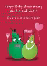 Cute 40th Anniversary Card - Ruby - Auntie And Uncle created by Hannah Jayne Lewin