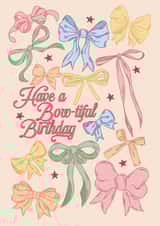 Classic Birthday Card - For Her - Bow-tiful Birthday created by amysrvc illustration