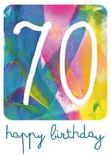 Classic Birthday Card - 70th - Colourful Abstract Painting created by size3art