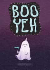 Cute Birthday Card - Ghost - Boo Yeh created by The Grey Earl