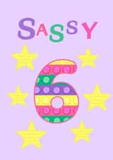 Cute Birthday Card - 6 Years Old - Pop it - Fidget Toy created by Northern Balance Design 