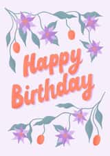 Pretty Floral Birthday Card - Modern - Typography created by Danielle Brooks