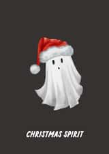 Funny Christmas Card - Ghost Pun - Christmas Spirit created by The Marmalade Cat