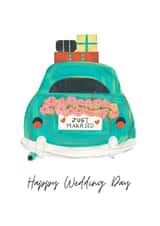 Arty Wedding Card - Just Married - Car created by Made by Leaha