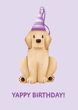 Cute Birthday Card • Labrador Puppy Dog • Yappy Birthday! created by Woof by Hollie