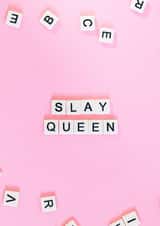 Slay Queen, Celebration card, Scrabble card, Scrabble Letters, Good Luck card created by Made by Leaha