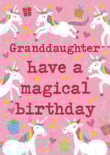 Cute Birthday Card - Granddaughter - Unicorns created by Hannah Jayne Lewin