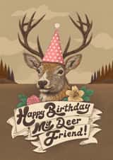 Cute Birthday Card - Scottish Deer - My Deer Friend created by Kasia Cards