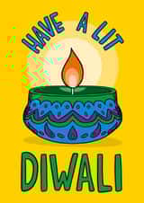 Cute Diwali Card - Festival of Lights - Candle created by TeePee Creations