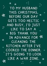 Funny Christmas Card - Christmas Cleaning - For Husband created by Pickled Prints