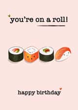 Cute Birthday Card - Cute Sushi - Food Pun created by AcuteDesign