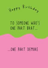 Funny Birthday Card - Brat - Demure - TikTok created by @Laura Lonsdale Designs