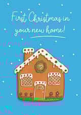 Cute Christmas Card - First Christmas In Your New Home - Gingerbread - Christmas Cookie created by Running with Scissors