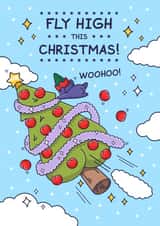 Funny Christmas Card - Christmas Tree - Cheeky Elf created by Cheeky Legends