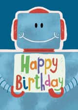 Cute Birthday Card - For Kids - Robot created by Tommy Blue Illustration