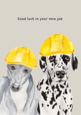 Funny Good Luck/New Job Card - Dogs - Hard Hats created by lil wabbit