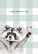 Cute Valentines Card - For Partner - Racoon created by lil wabbit