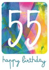 Classic 55th Birthday Card - Colourful - For Her created by size3art