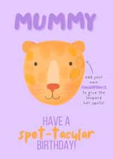 Cute Birthday Card - Fingerprint Spotty Leopard - For Mummy created by Sian Moore Illustration
