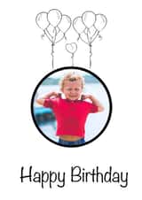 Personalised Photo Card created by In Librorum - Happy Birthday Balloons - Cute personalisable card for the young at heart.