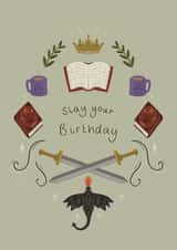 Arty Birthday Card - Fantasy Reader - Slay Your Birthday created by Rhianna Louise Studio