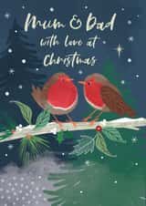 Classic Christmas Card - For Mum & Dad - Robins created by Laura Darrington Design Ltd.
