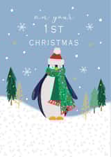 Classic 1st Christmas Card - First Christmas - Baby Penguin created by Laura Darrington Design Ltd.