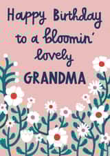 Pretty Birthday Card - For Grandma - Blooming Lovely - Flowers created by Alice Mole Illustration