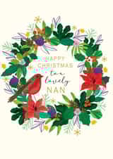 Classic Christmas Card - For Nan - Wreath created by Laura Darrington Design Ltd.