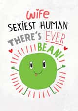 Funny Birthday Card - For Wife - Sexiest Human - Bean created by Pencilface