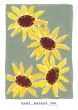 Arty Birthday Card - For Mum - Painted Sunflowers created by Natalie Cass