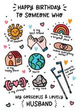 Cute Birthday Card - For Husband - My World created by Lyndsay Moon