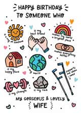 Cute Birthday Card - For Wife - My World created by Lyndsay Moon