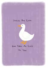 Sweet friendship or anniversary greeting card - Ducks are cute created by Libby-Mae Barton
