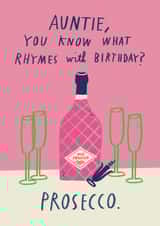 Funny Birthday Card - For Auntie - Prosecco created by Alice Mole Illustration