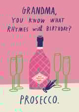 Funny Birthday Card - For Grandma - Prosecco created by Alice Mole Illustration