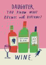 Funny Birthday Card - For Daughter - Wine created by Alice Mole Illustration
