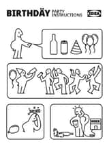 Funny Birthday card - Party Instructions - Ikea created by Love  Pâté