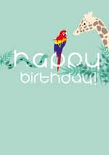 Cute birthday card for any child - jungle animals - happy birthday! created by Ta doodle dah