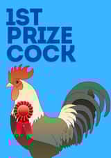 Congratulations card- cockerel- 1st prize cock created by Rowan Finch