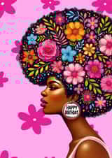 Arty Birthday Card - Flowers - Woman created by Josie Grant Gifts